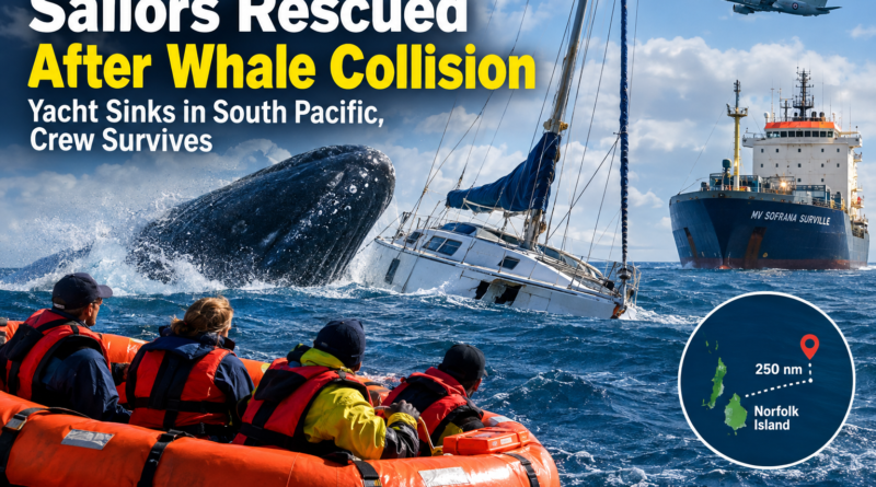 sailors rescued after whale collision
